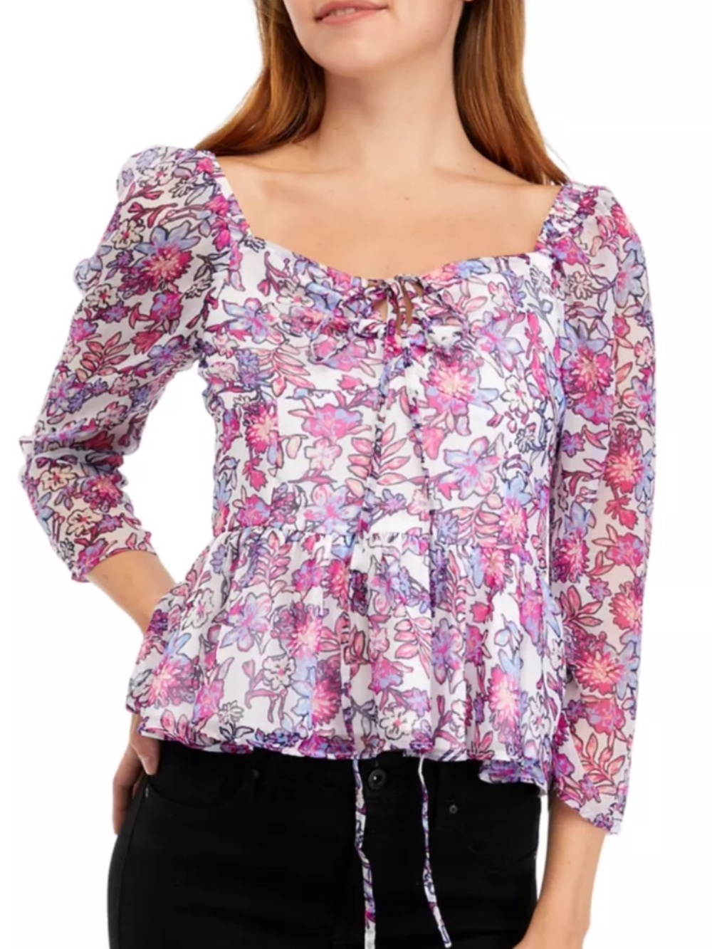 French Connection Peplum floral top
